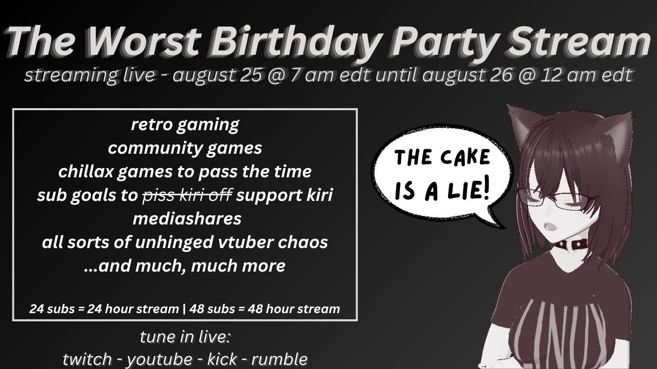 The Worst Birthday Party Ever Stream (Pre-birthday party!)