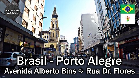 🚗 🌞 Dirigindo por Porto Alegre, avenida Alberto Bins ➡️ rua Dr. Flores.