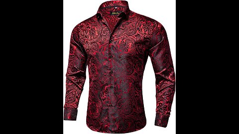 Mens Silk Paisley Dress Shirts / Woven Long Sleeve Button Down Dress Shirt #viral #shirts #style