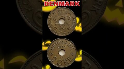 Denmark 2 Ore 1937.#shorts #coinnotesz