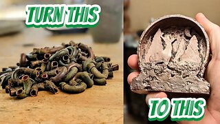 Casting Copper Art with Molten Copper - Melting Copper Noodles - Scrap Copper Melting