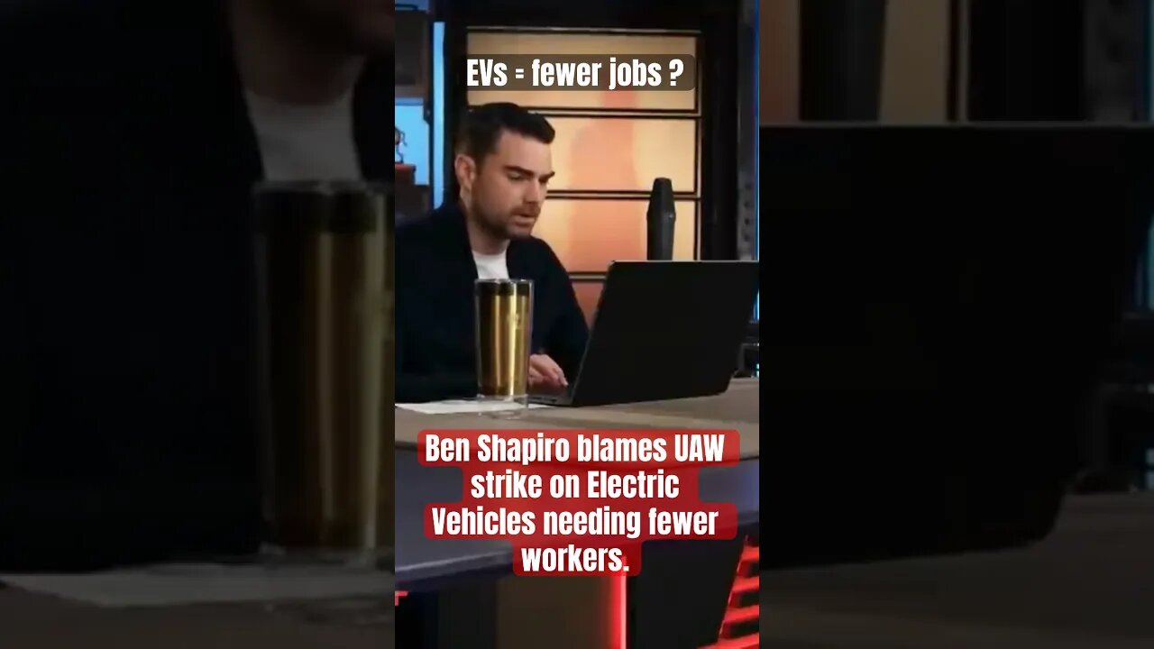 Ben Shapiro blames UAW strike on “ Coerced EV transition “ from the Biden administration. #news