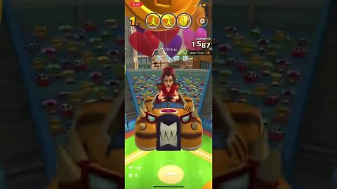 Mario Kart Tour - Heart Balloons Gameplay (Los Angeles Tour Gift Reward Glider)