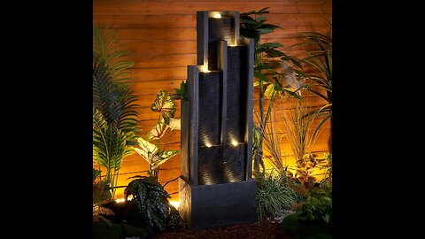 50.7'' 4-Tier Cascading Water Fountain with LED Lights - SunJet
