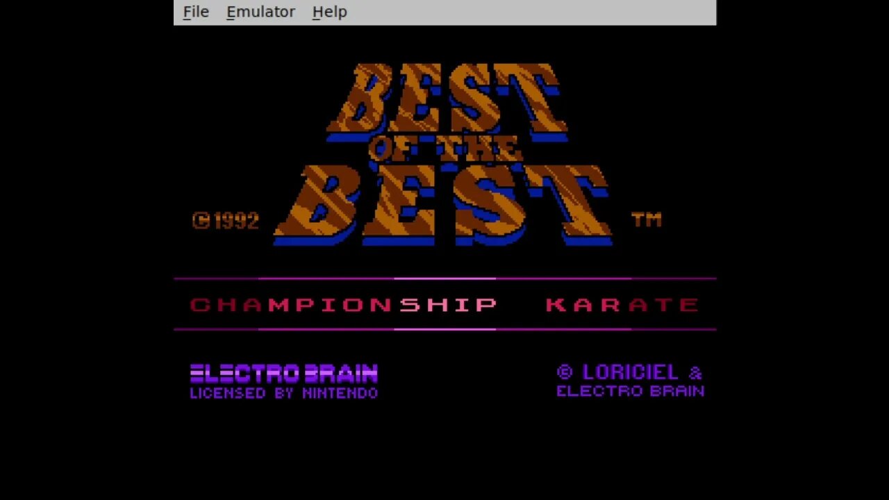 Nes game title screen: best of the best championship karate