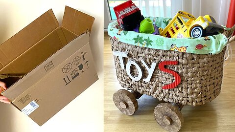 DIY Basket for storing toys | CARDBOARD and PAPER idea | Paper craft