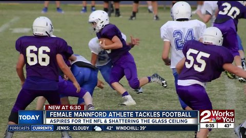 Mannford athlete has dreams of NFL as first female player