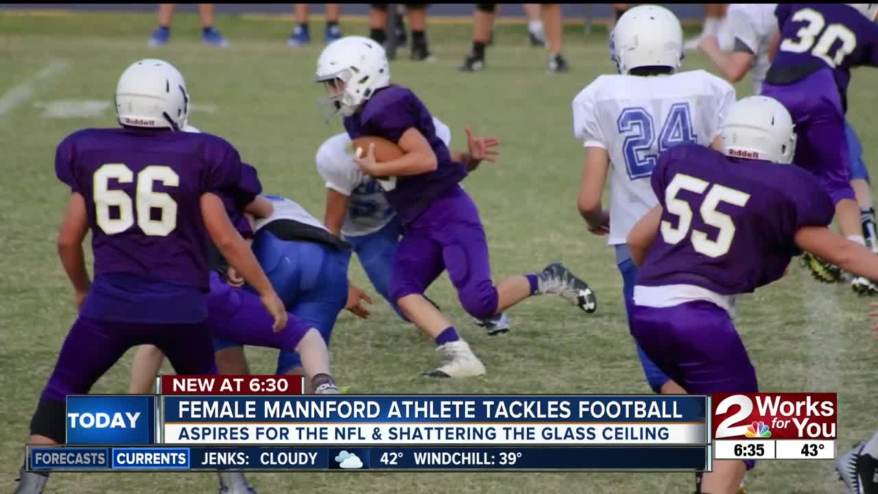 Mannford athlete has dreams of NFL as first female player