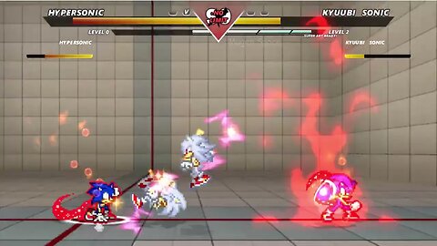 2x2 I 2 Hyper Sonic VS 2 Kyuubi Sonic I Sonic Battle Mugen