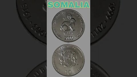 Somalia 10 shillings 2000.#shorts #coinnotesz