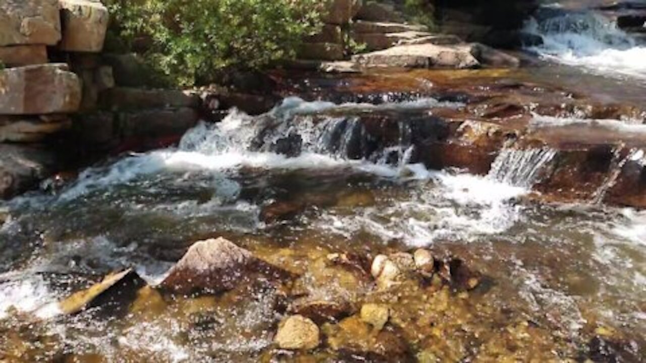 Sounds of water from the waterfall