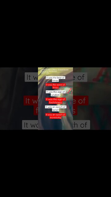 “It was the best of times, it was the worst of times” - A Tale of Two Cities #shorts