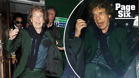 Mick Jagger needs assistance leaving star-studded 80th birthday bash in London