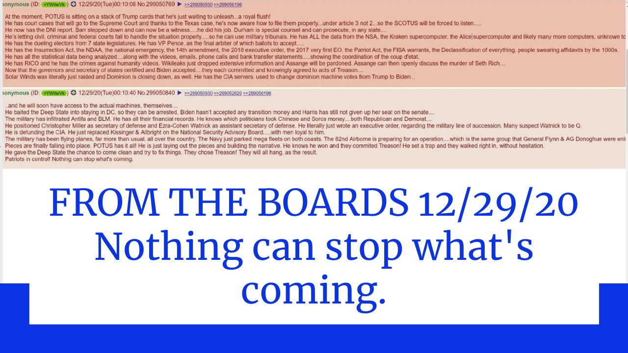 From today's boards 12/29/20 [Audio Version]