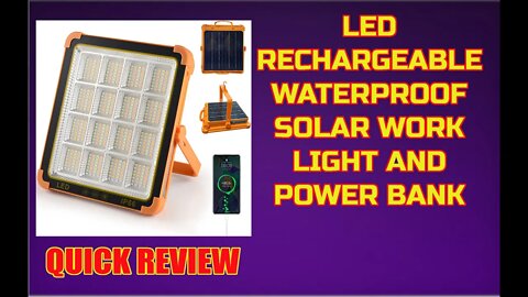 Portable Rechargeable Solar LED Work Light and Power Bank