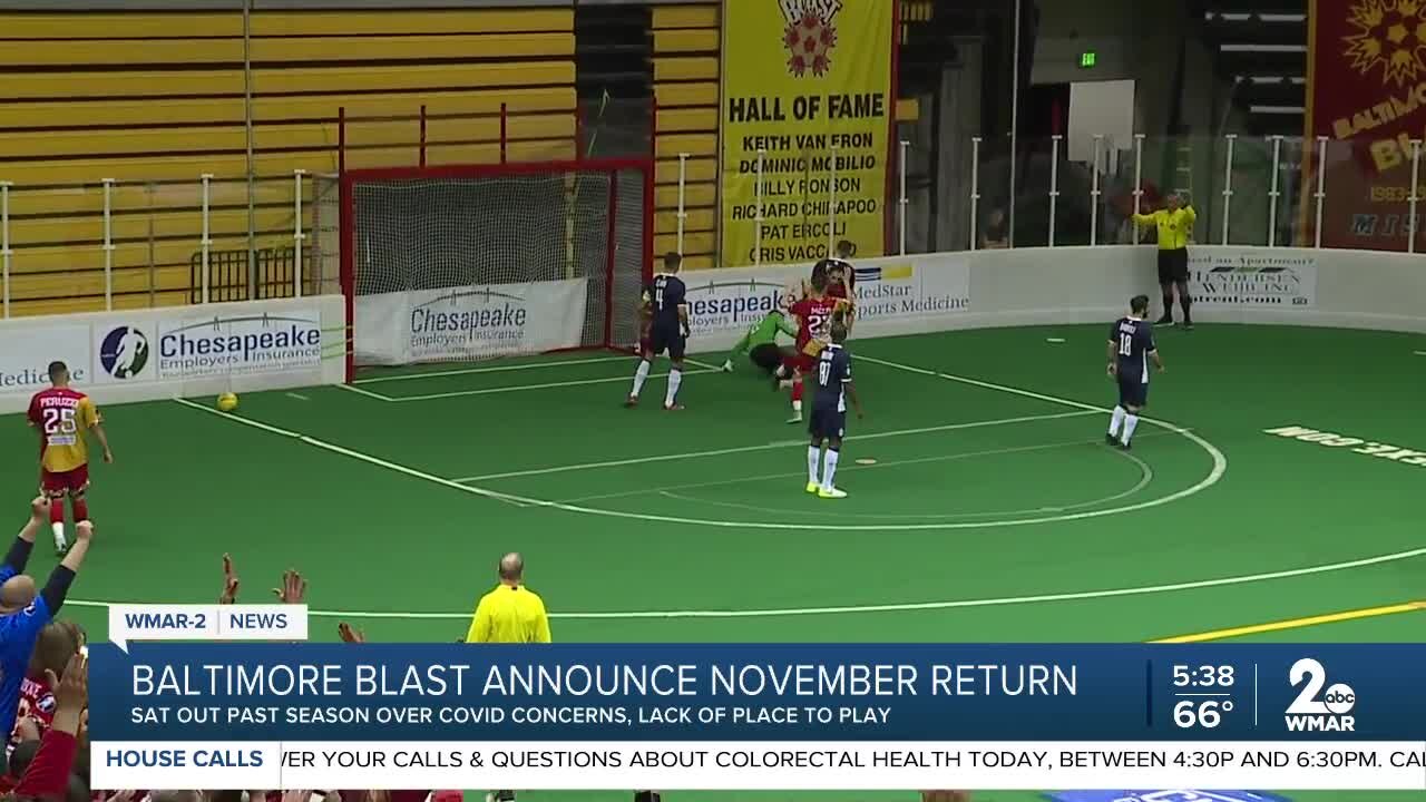 Baltimore Blast announce November return