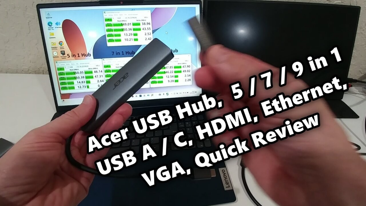 Acer USB Hub Review: 5/7/9 in 1 - USB A/C, HDMI, Ethernet, VGA | With Speed Test!