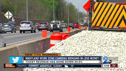Fewer speeders means work zone cameras bringing in less money