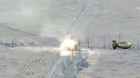 Ukrainian MRAP hit with anti tank missile at Verbovoe