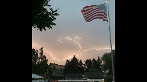 American Flag flying proudly during California Thunder Storrm