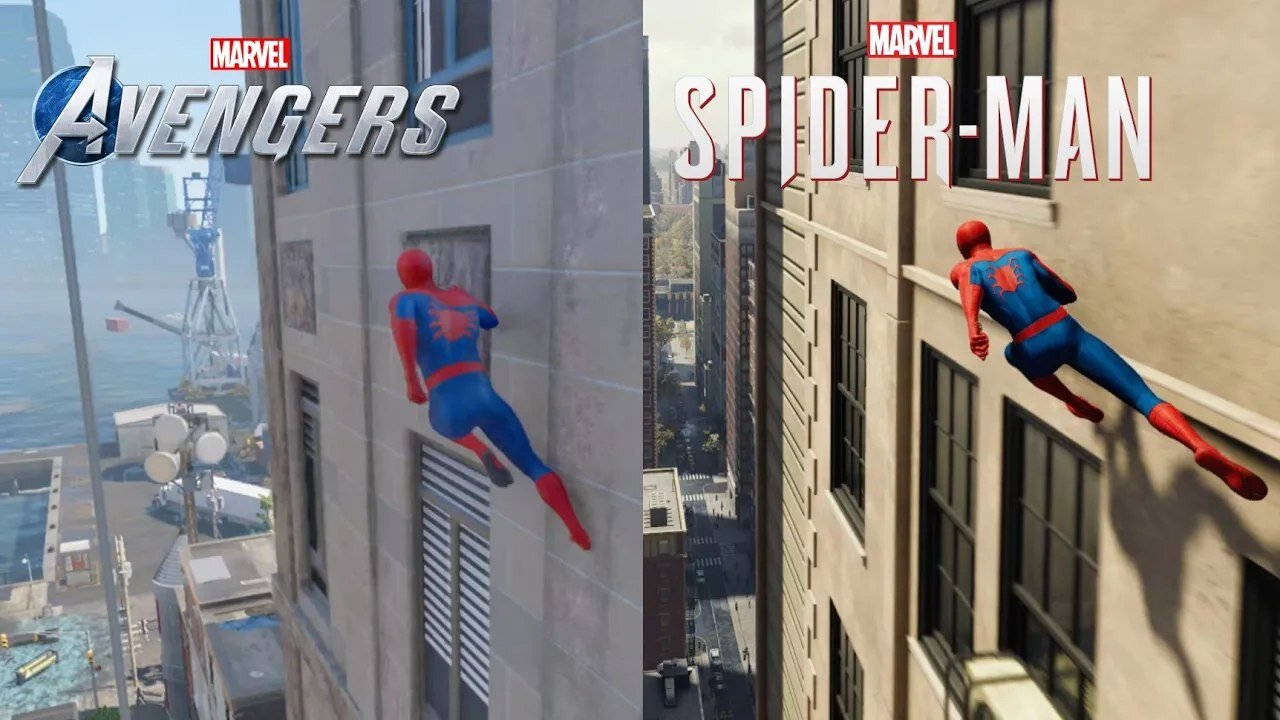 Spiderman Mechanism comparison| Marvel's Avengers Game and Spiderman 2018 Game
