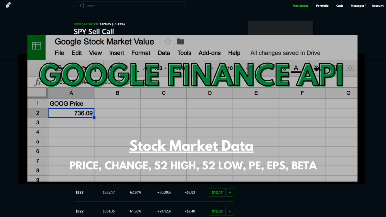 GOOGLE FINANCE API - HOW TO MAKE A STOCK MARKET SPREADSHEET