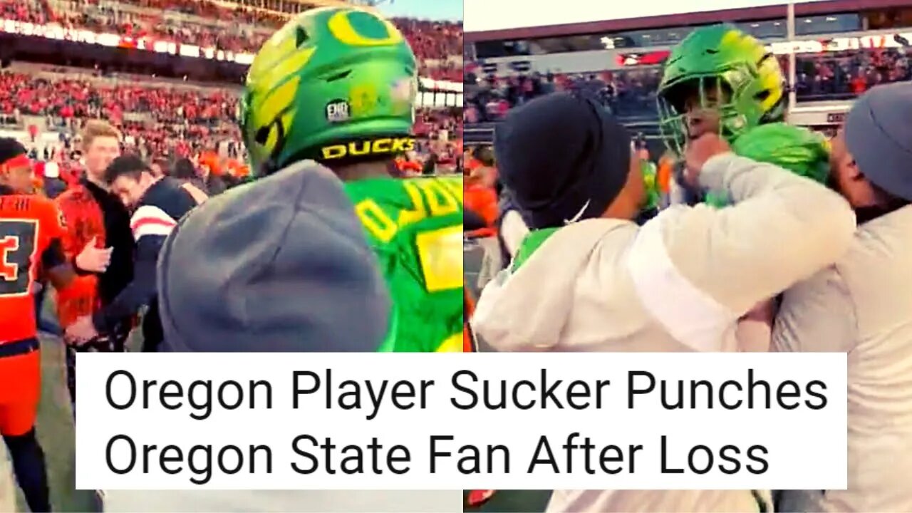 Oregon Player HITS Fan On Field After Loss To Oregon State