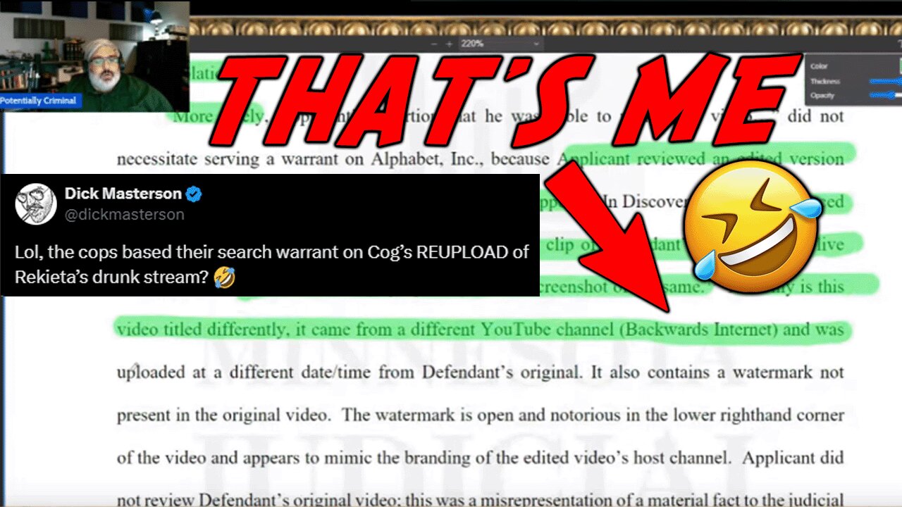 Nick Rekieta Tries To Use My Unedited Re-Upload Of His Stream To Get Search Warrant Voided