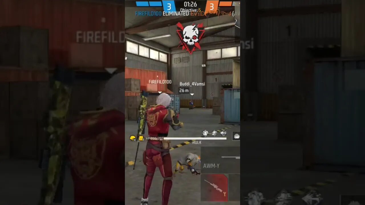 AWM-Y এর হেডশট।#shorts #firefild100