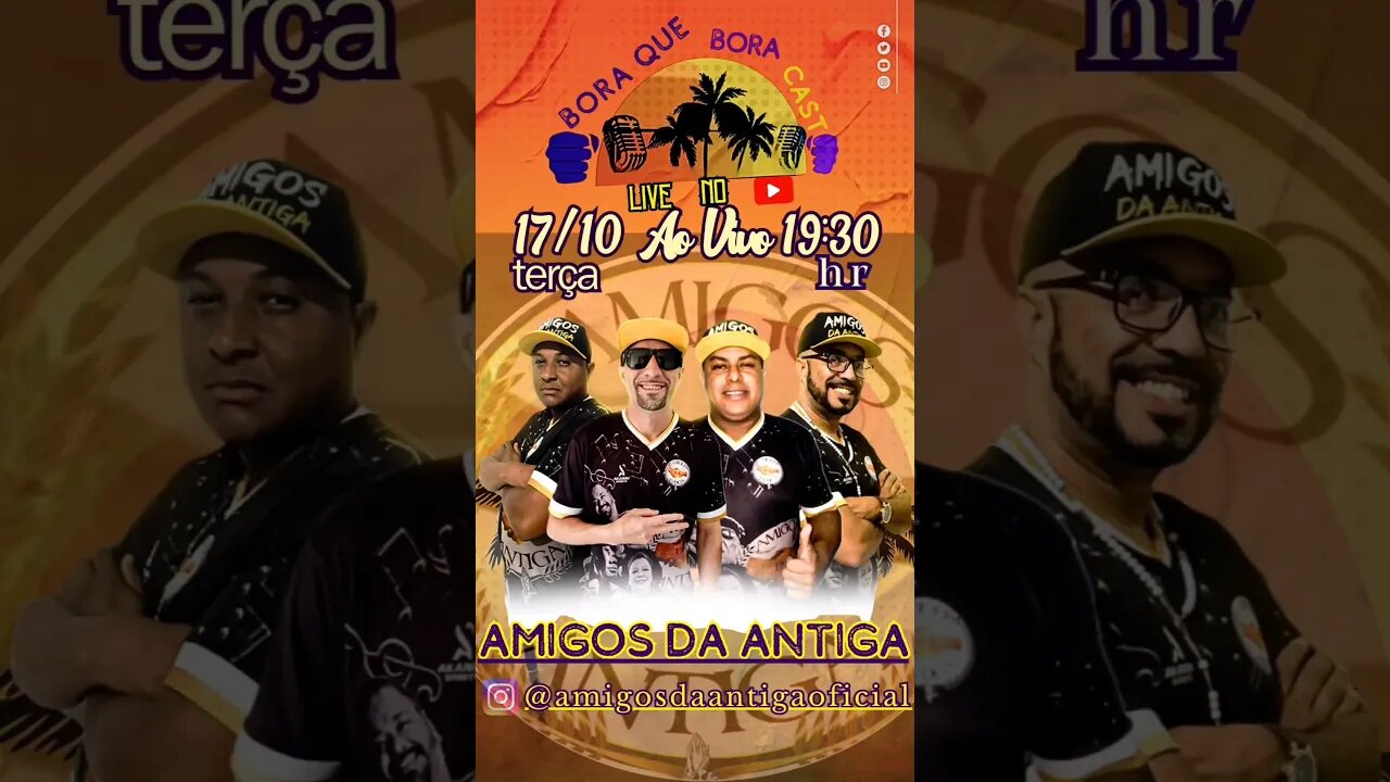 próxima terça-feira dia as 19:30 no nosso canal do YouTube vamos receber o grupo AMIGOS DA ANTIGA.