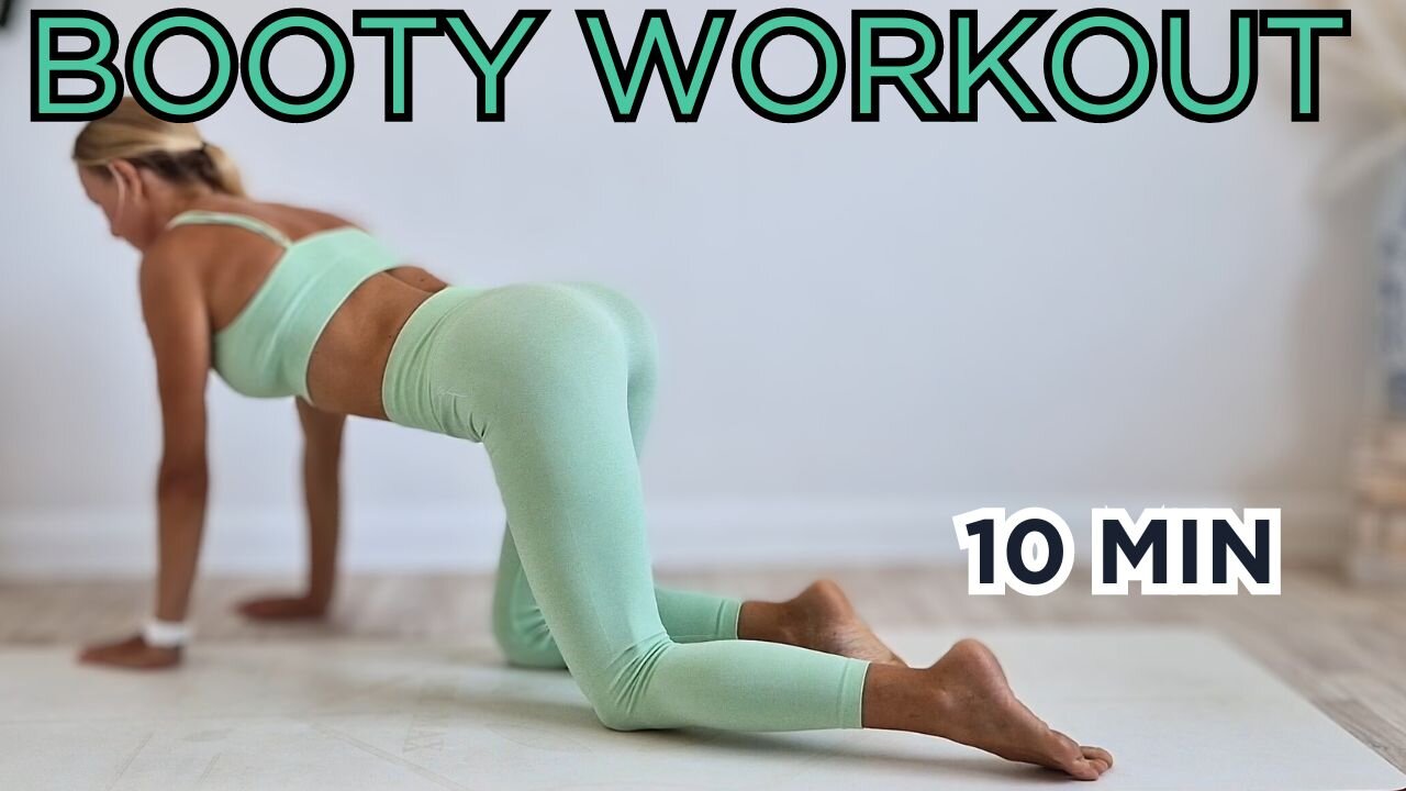 10 MIN BOOTY Workout - train for a sexy butt, NO JUMPS / No Equipment | At HOME, Sporty Kassia