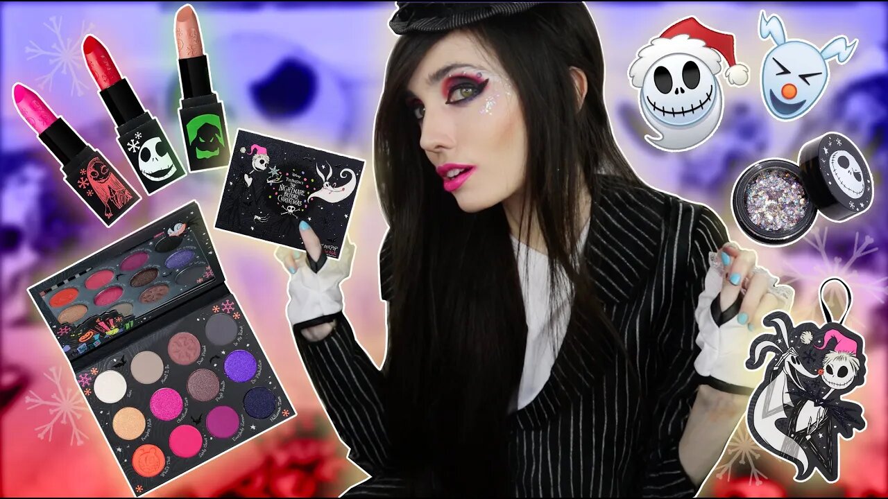 Trying the Nightmare Before Christmas x Colourpop Full Makeup Collection!