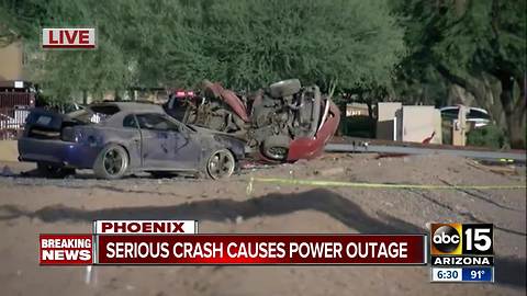 Deadly crash causes power outage in west Phoenix