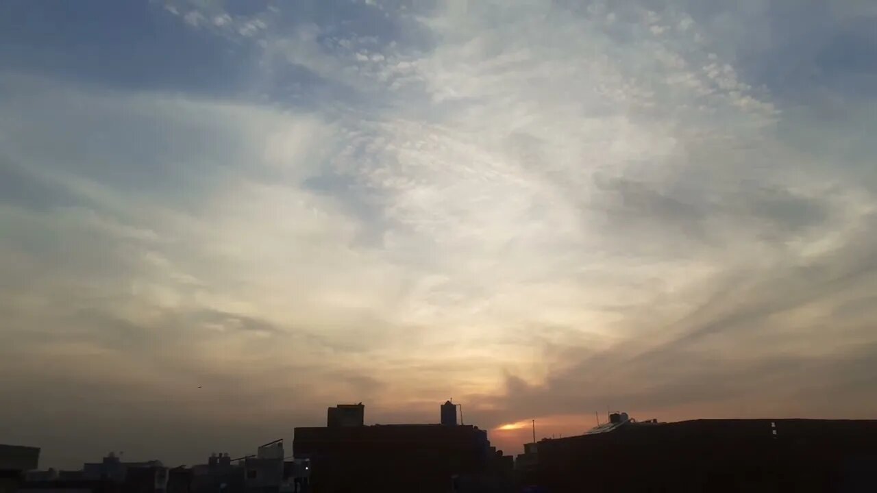 Attractive sunset view in clouds #sunset #evening #clouds #lahore #awesome