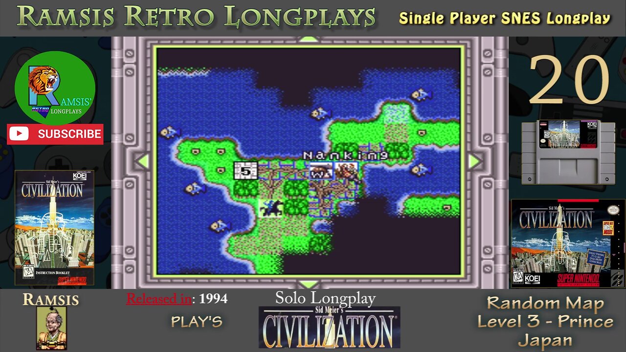 Sid Meier's Civilization | 1994 | SNES | Prince | Random | Japan - Episode #20 | Longplay