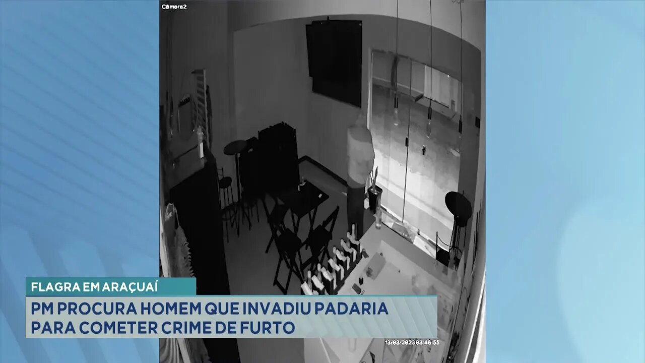 Flagra em Araçuaí: PM Procura Homem que Invadiu Padaria para Cometer Crime de Furto.