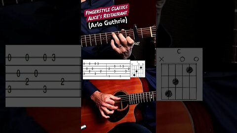 Hone your finger-style guitar skills by practicing Alice’s Restaurant by Arlo Guthrie #shorts