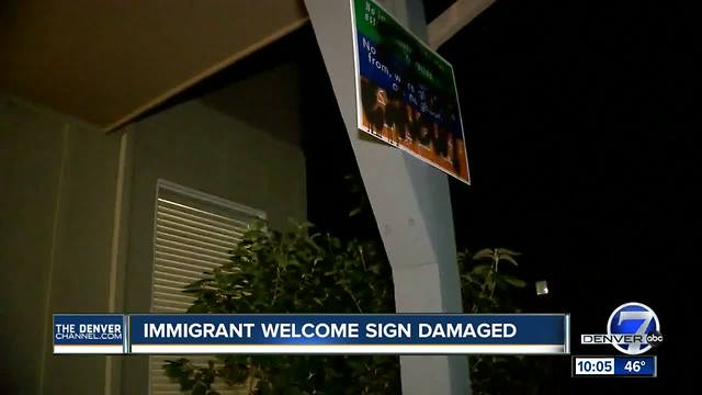 Louisville couple gets sign welcoming immigrants vandalized several times