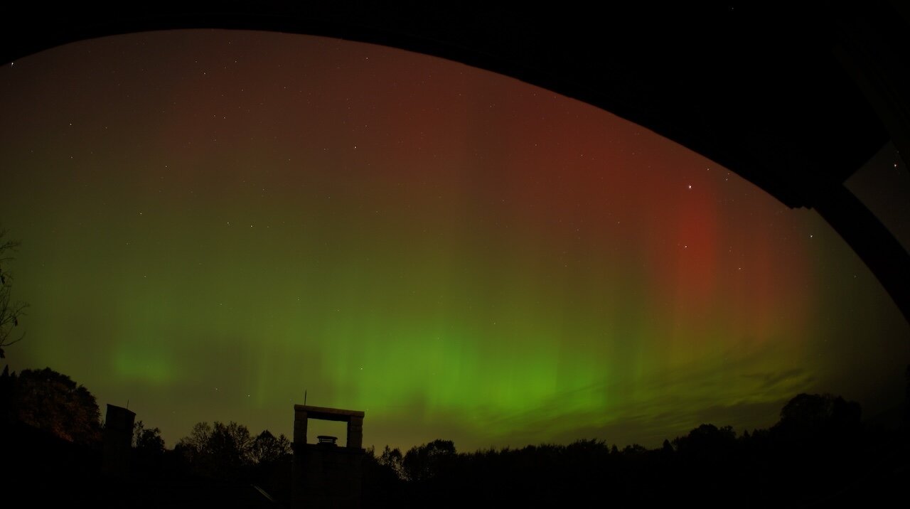 Aurora Borealis seen moving over Lake Michigan