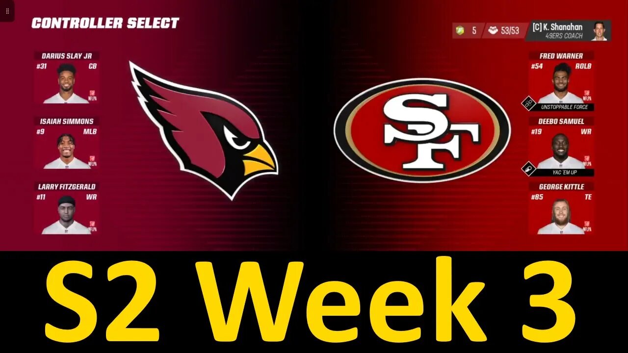 Madden 23 Cardinals Vs 49ers All Pro Team Normal Speed S2 W3