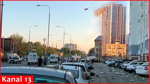 "It's terrible, drones come" - crashing moment of Ukrainian drone to multi-story building in Russia