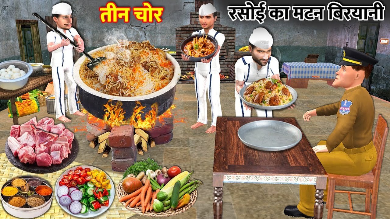 3 thieves cooking famous street mutton biryani in the kitchen of jail - Hindi/Urdu Moral stories