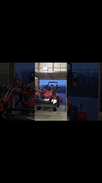 1st time pulling in my new RK25 tractor inti the garage