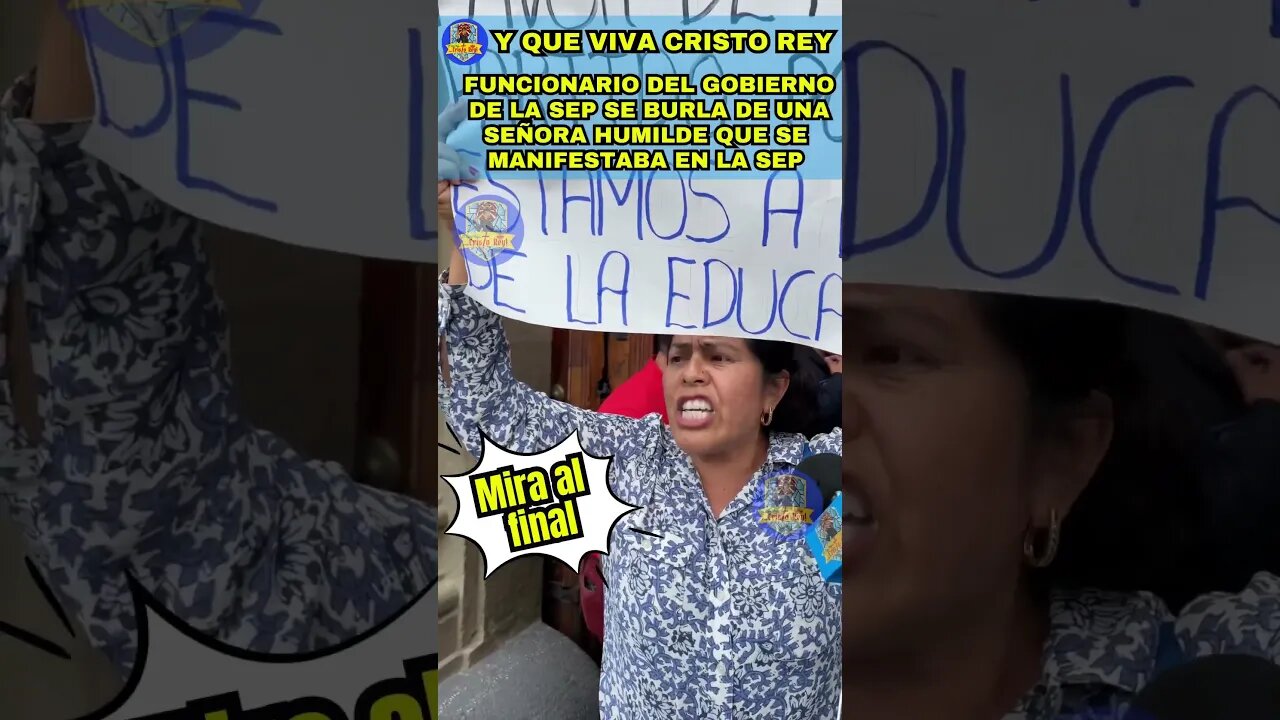 FUNCIONARIO DE LA SEP SE BURLA DE HUMILDE MANIFESTANTE AFUERA DE LAS OFICINAS DE LA MISMA SEP