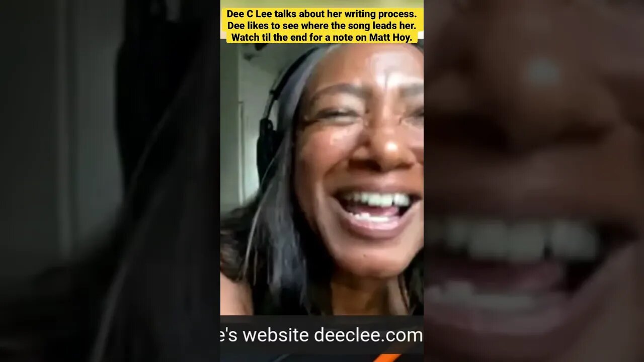 Dee C Lee on her writing process. Dee likes to let the song lead her. A note on Matt Hoy at the end.