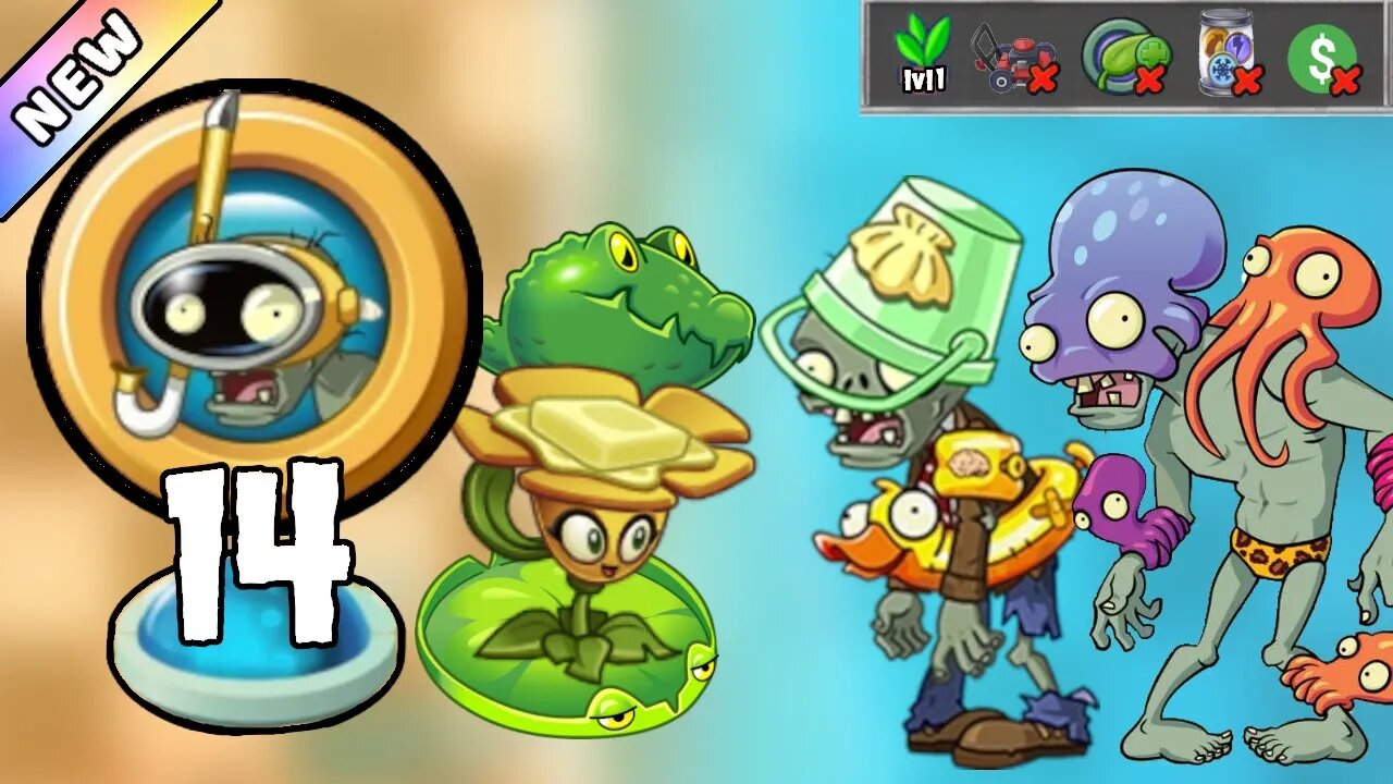 Plants vs Zombies 2 - Big Beach Brawl 2023 Level 14 [Plants Lvl 1 & No Premium] + DOWNLOAD