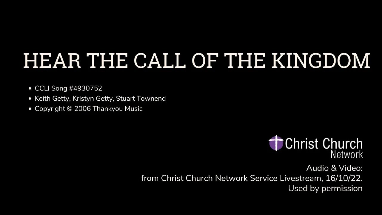 Hear the call of the kingdom CCN