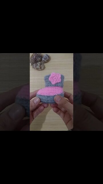 How To Crochet A Baby Bootie #shorts