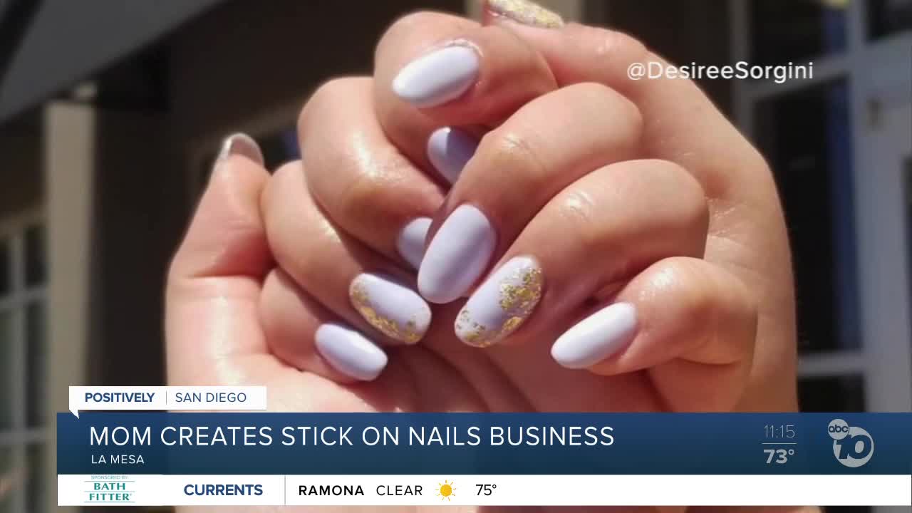 Mom creates stick on nails business