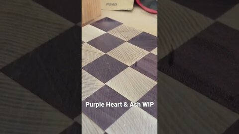 Purple Heart & Ash chess board WIP